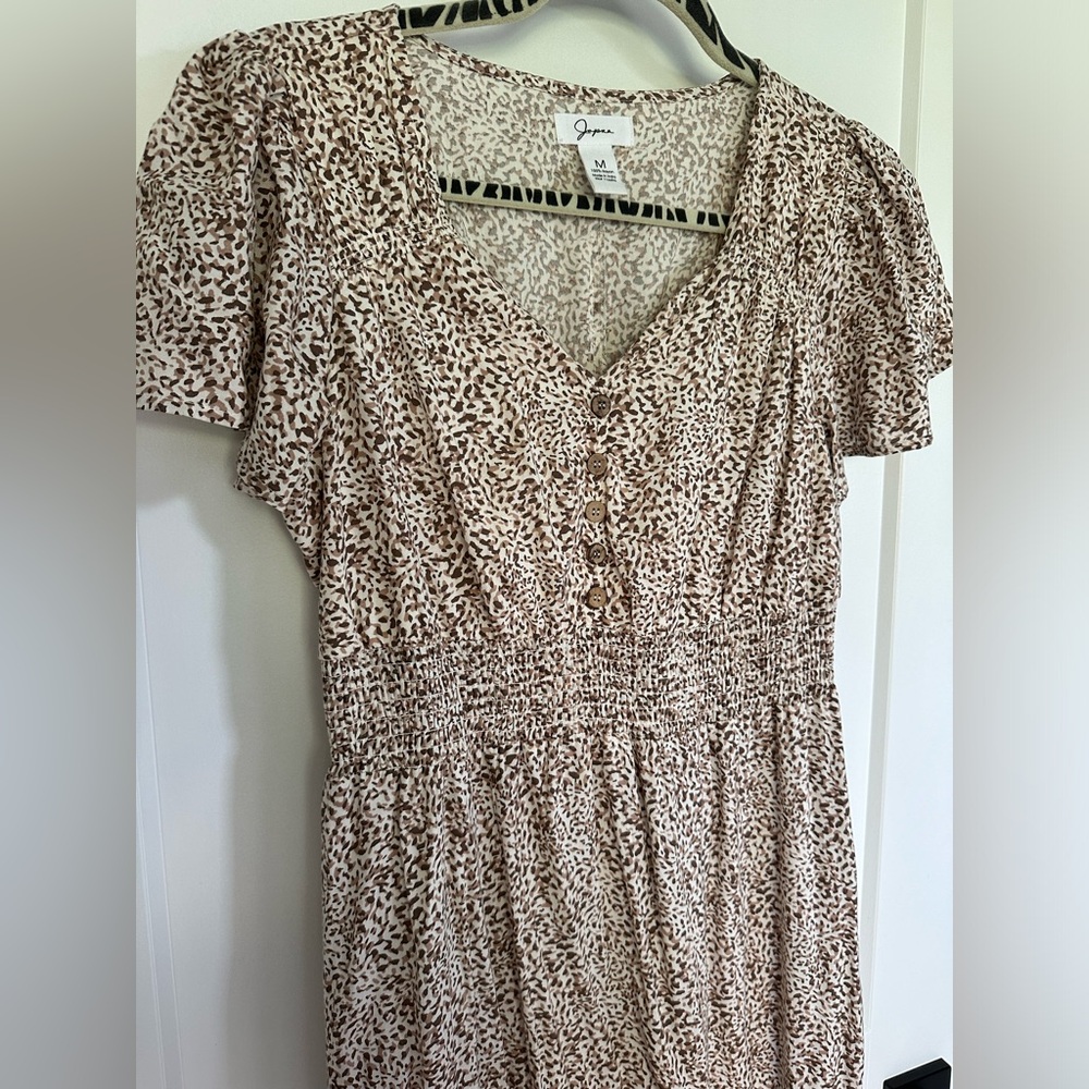Neutral Maxi Dress with Smocking